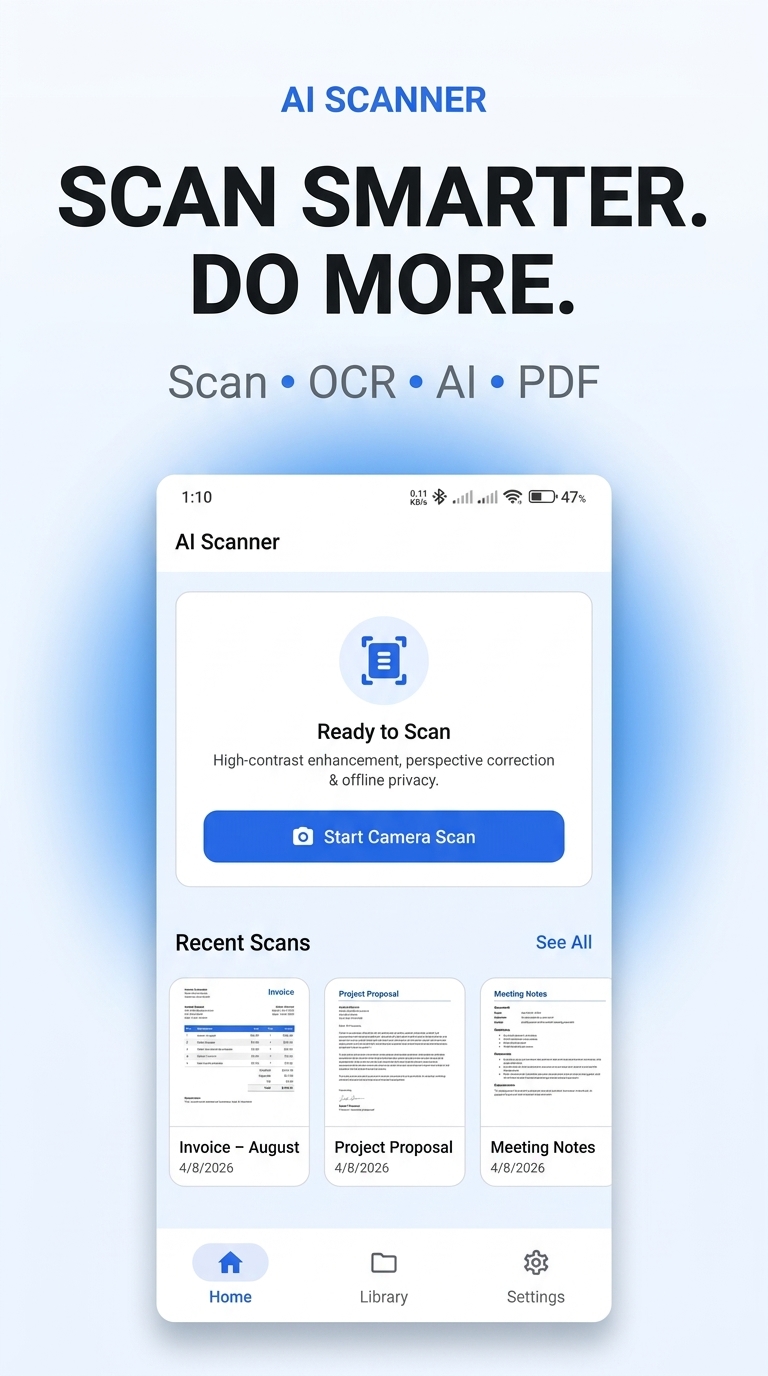 AI Scanner Android Application Interface